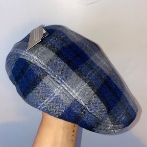 Irish Felt Tweed Hat New Blue and Grey Pattern Warm Waterproof Irishmade Local